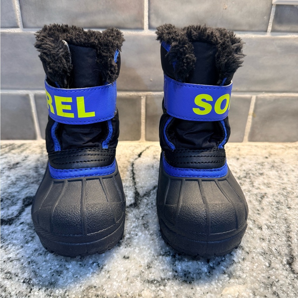 Sorel Black and Blue Kids' Snow Boots